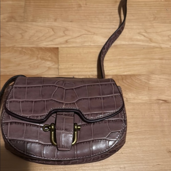 JCREW Elegant Crocodile-Embossed Purple Crossbody Bag - Picture 3 of 7